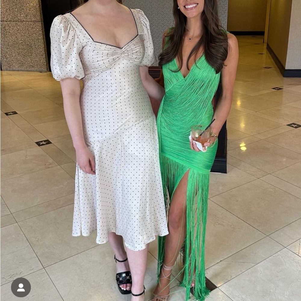 Green Fringe Gown / Maxi Dress